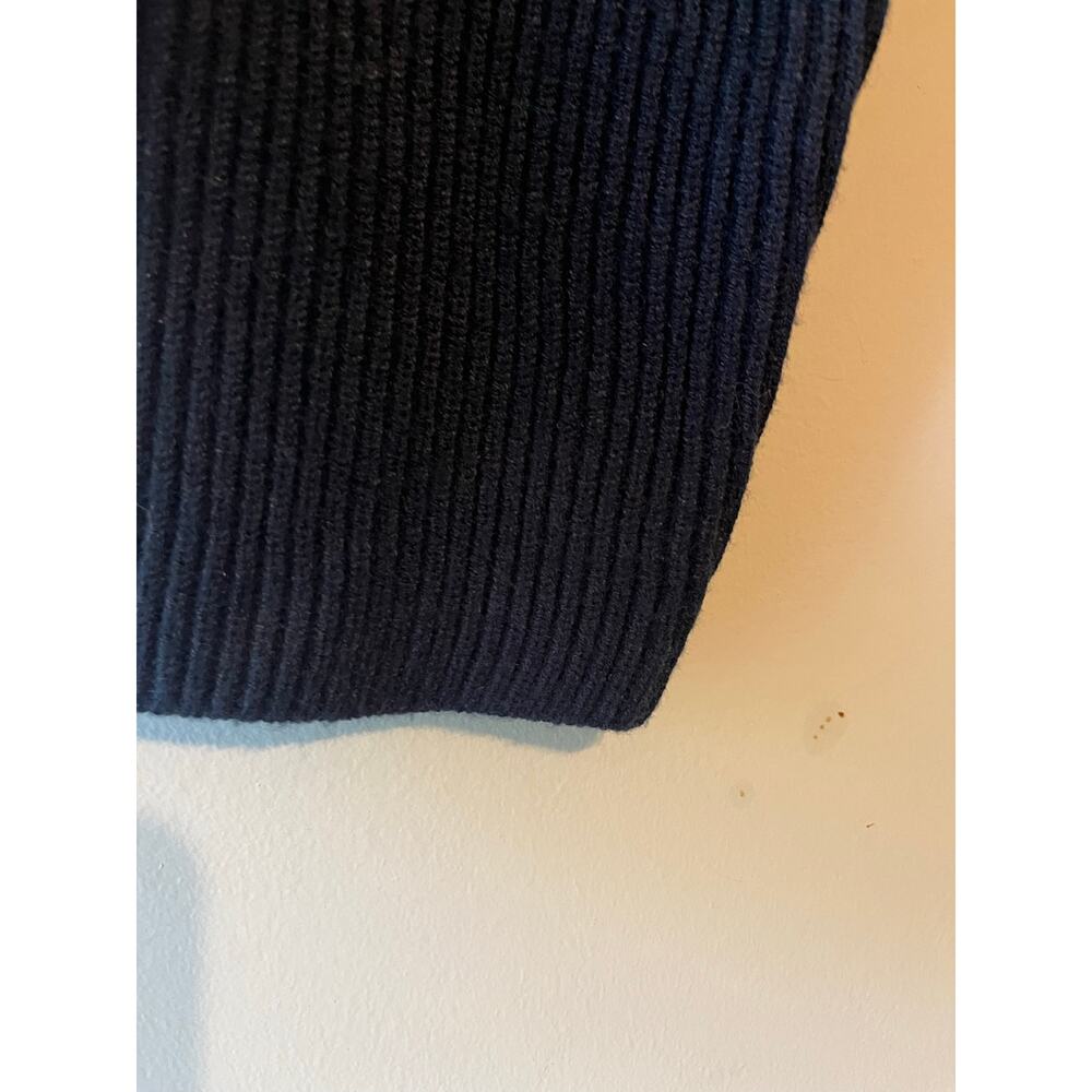 T Tahari Chunky Knit Navy Blue Cardigan Sweater Academia Preppy Nautical Size XL - Picture 6 of 7